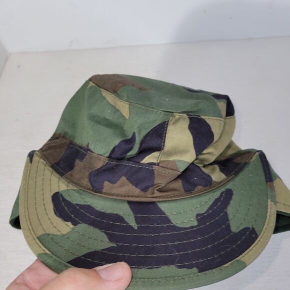 Vintage Military Hat Mens Size 7 1990s Woodland Camo Army Cap U.S. Camouflage - Picture 13 of 15